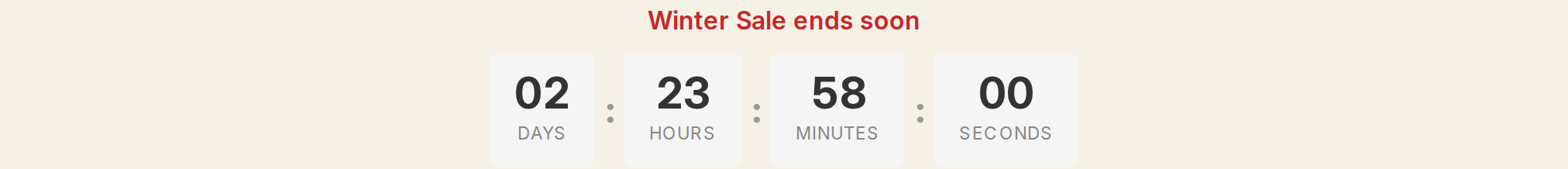 A Magento 2 product page showing a live expanded countdown timer with days, hours, minutes and seconds under the price